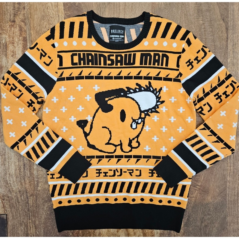 BoxLunch Chainsaw Man Chibi Pochita Sweater M Hot Topic Exclusive Rare